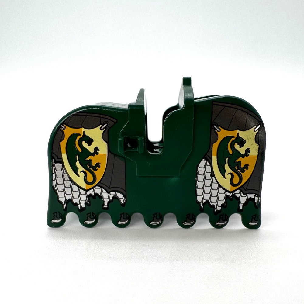 LEGO Horse Barding Kingdoms Dragon Shield Armor Dark Green Piece 2490pb10